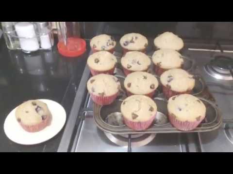 How to Make Blueberry + Chocolate Chip Muffins