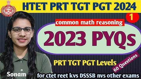 HTET 2023 PRT TGT PGT common math & reasoning pyqs by teaching goals | htet 2024 math reasoning |