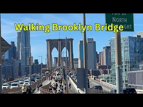 Walking Along the Brooklyn Bridge in New York City - YouTube