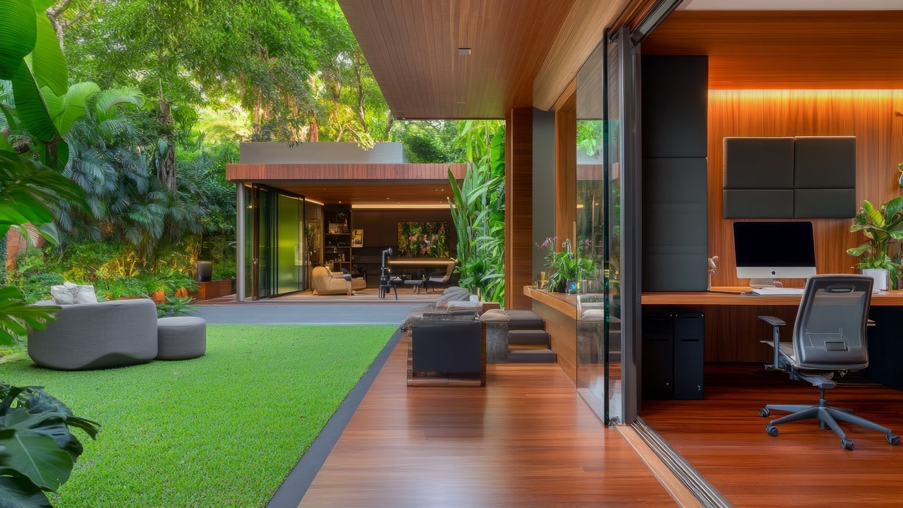 Секреты проектирования роскошного одноэтажного дома L-образной формы с внутренним двориком без пе...