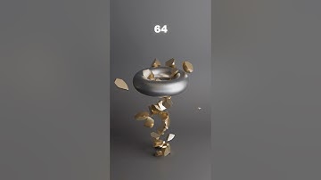 Gold Meets Metal 💥  4 to 1,024 Impact in Blender #3danimation #satisfying #asmr