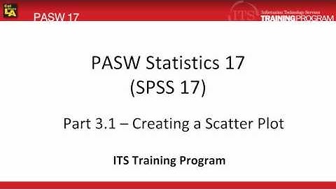 3.1 Create a Scatter Plot Graph: PASW (SPSS) Statistics v.17 video