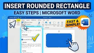 How to insert a rounded rectangle shape in word || BACK-SPACE