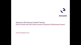 How to Create and Post a Sales Invoice in Dynamics 365 Business Central