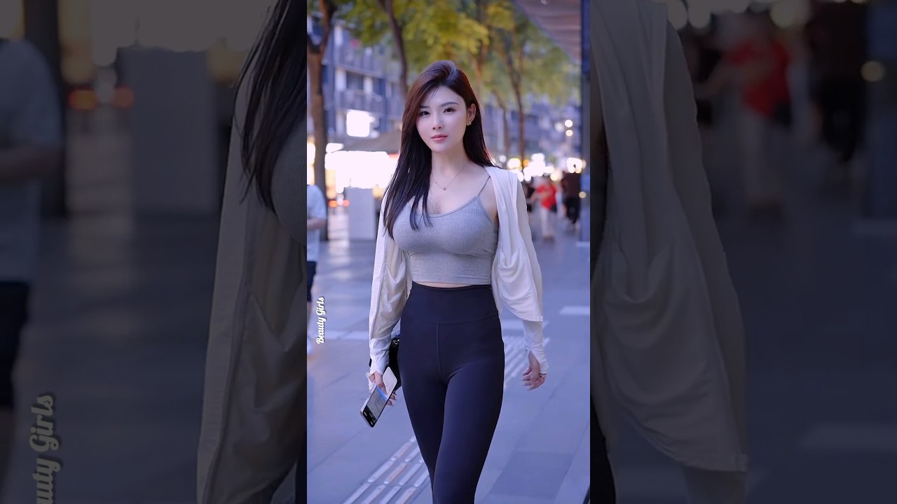 Beautiful chinese girl street fashion outfits style 