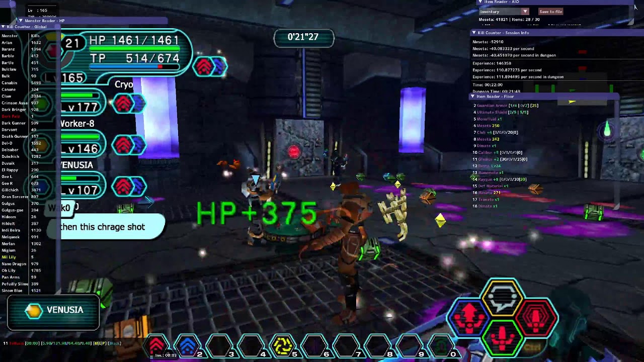 Pure play with Shino-PSO Ephinea sever EP164 (Chrismas event/adding another 30%))