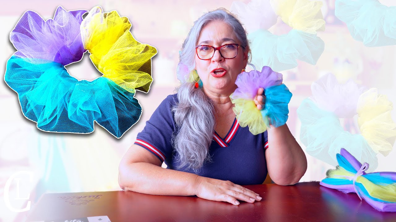 SCRUNCHIES DE TUL en varios colores Super fácil de hacer/ IDEA DE NEGOCIO