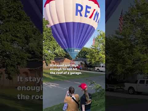 Watch a hot air balloon make an epic landing #Shorts