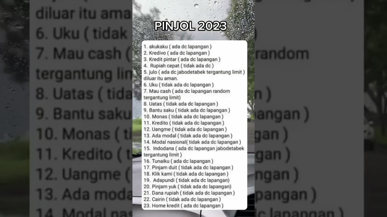 Daftar Pinjol legal yg ada dc lapangan dan tidak 2023 