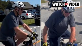 President Biden falls off bicycle in Delaware