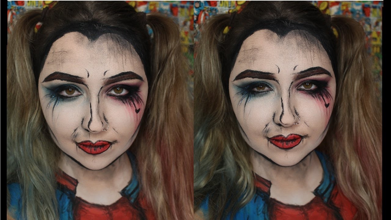 How To: Harley Quinn Pop Art Makeup - YouTube