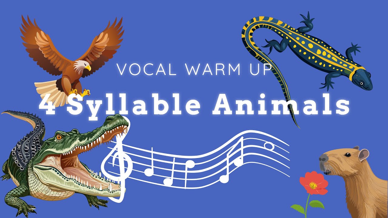 Fun singing warm up for middle school choirs | 4 Syllable Animals | Tongue Twisters