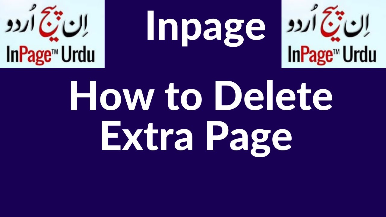 How to delete extra pages INpage ||How to set select phonetic language
