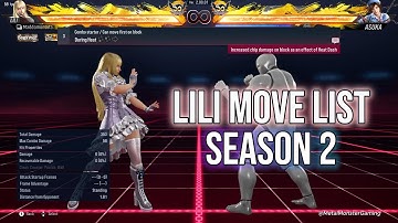 Lili Season 2 Move List - Tekken 8