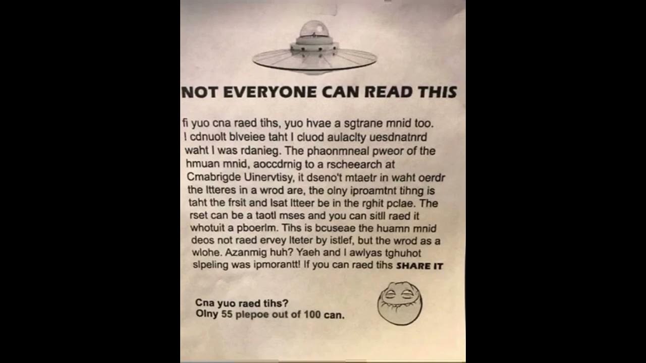 Not Everyone Can Read This Meme