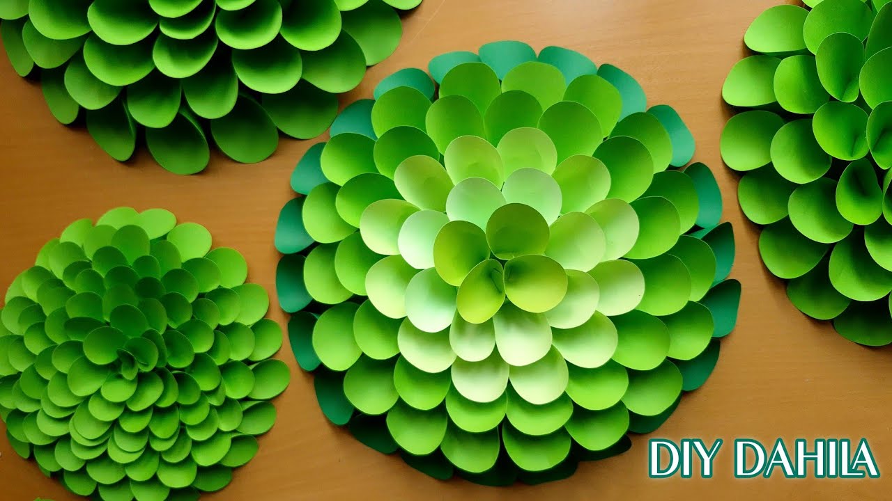 How to make a paper Dahlia flower? DIY Easy and Cute💚