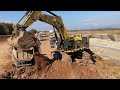 Caterpillar 6015b excavator loading trucks with two passes  sotiriadis mining works