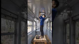 Turned an Abandoned Train Coach into a Luxury Tiny Home! 🚂🏠 Full Restoration#usa #usashorts