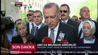 Cumhurbaşkanı Erdoğan, cenaze töreninin ardından basın mensuplarının sorularını yanıtladı