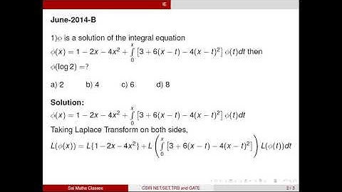 CSIR NET MATHEMATICS || Integral Equations || June 2014 || Part-B