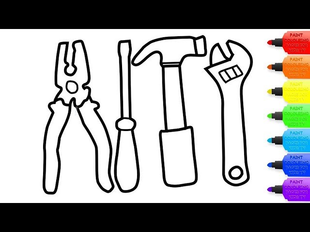 How to draw a Glitter Toy Repair Tools for kids - Glitter Toy Repair Tools  coloring page for kids 