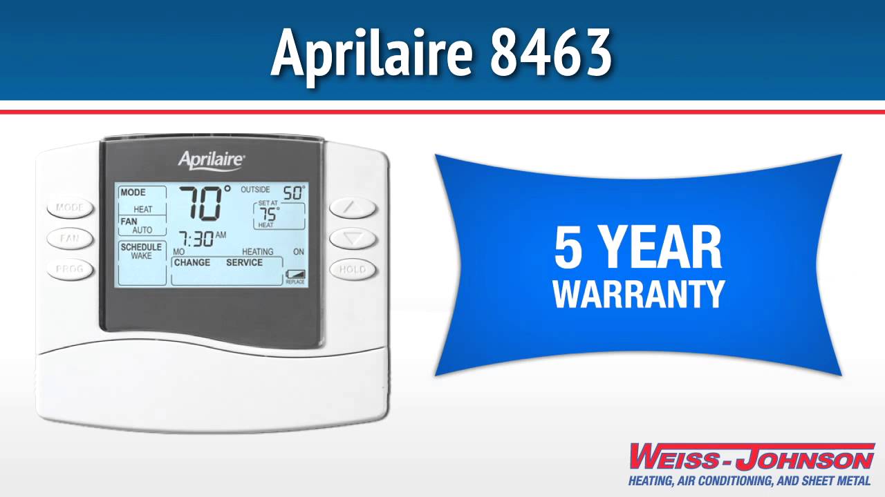 Aprilaire 8463 Thermostat - YouTube