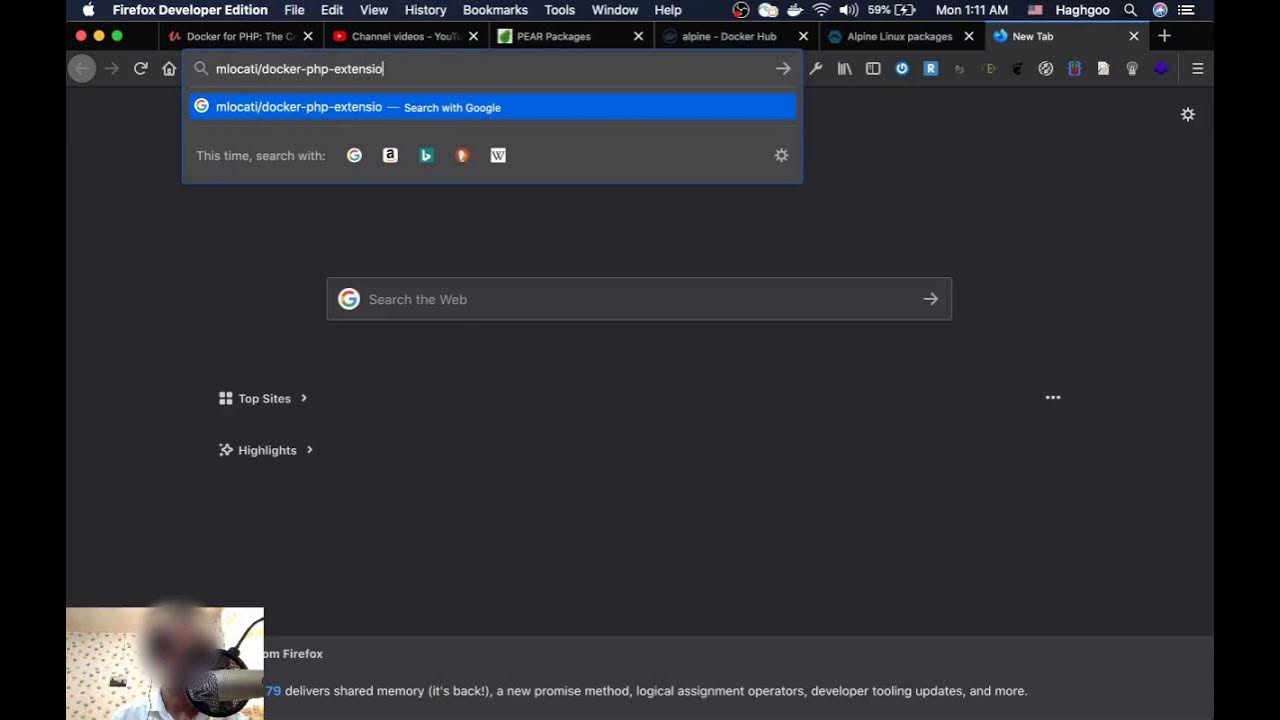 Php ext install. Docker extension for vscode.