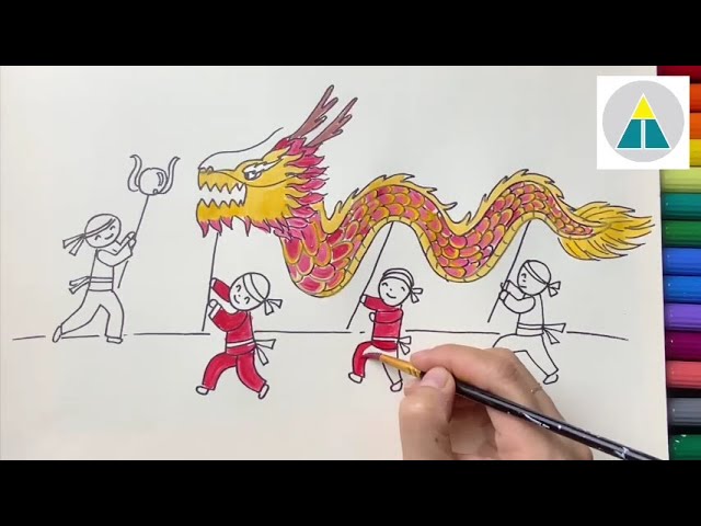 Vẽ Múa Rồng Đơn Giản | Vẽ Siêu Dễ Cùng Lớp Vẽ Hi Art Cute | How To Dragon  Dance | Happy New Year - Youtube