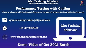 Performance Testing with Gatling Demo. Pls contact or whatsapp us on +91-8019952427 to Enroll