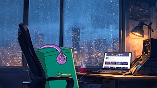 90's rainy night in lofi city - lofi hip hop [ chill beats to relax / study to ]