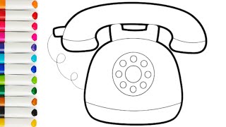 How To Draw Telephone Step By Step For Kids | Telephone Drawing Easy | Art For Kids Easy | 