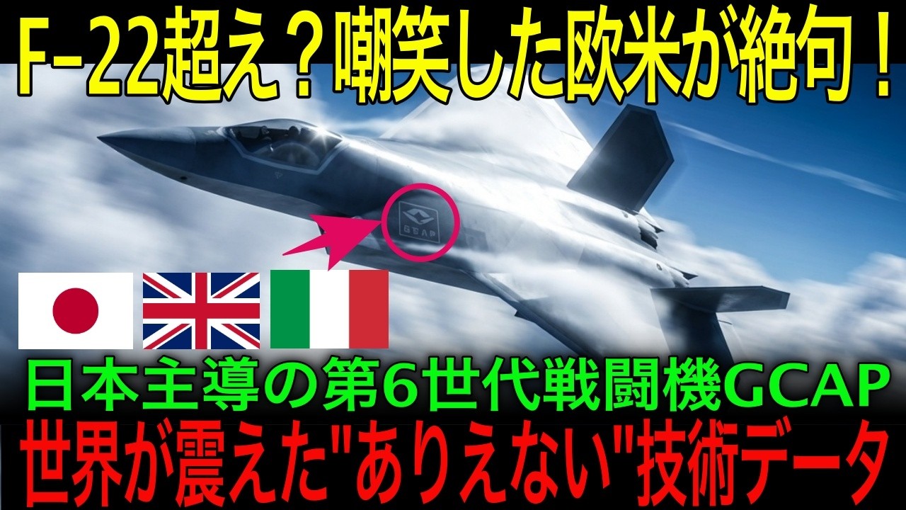 【海外の反応】ついに公開！！第6世代新型戦闘機『GCAP』の正体とは！？技術大国日本が本気で作る最新鋭戦闘機はF 22ラプターの性能を上回り世界最強に！！日本の空は日本