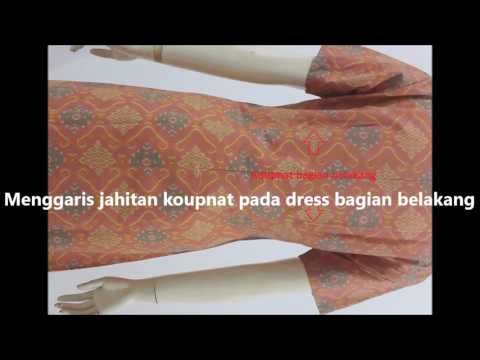 Cara menjahit dress batik dengan mesin jahit portable LANGKAH II MENGGARIS JAHITAN KOUPNAT
