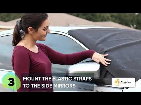 EcoNour Car Windshield Cover for Ice and Snow (69 x 42) Exterior  Automotive Water, Heat & Sag-Proof Snow Cover 