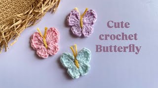 How to crochet a butterfly | easy butterfly hair clip tutorial