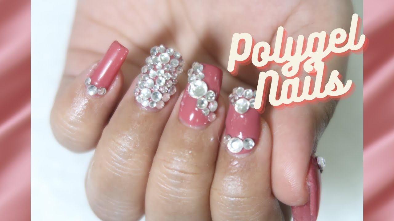 NAIL 1 USING JL ESSENTIALS POLYGEL AND RHINESTONES ZEE NAILED IT