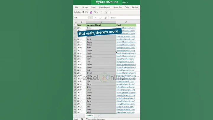 Get Names from Emails in Excel 🤩 #shorts