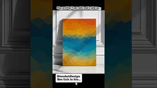 Orange Yellow Teal Gradient Canvas – Abstract Polygon Geometric Wall Art –Modern Colour Mosaic Print