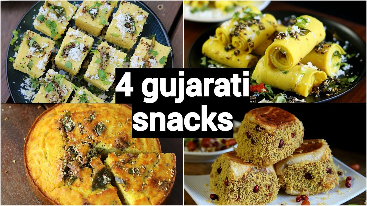 4 easy & quick gujarati snacks recipes | गुजराती नाश्ते की रेसिपी | healthy gujarati snacks | Hebbar | Hebbars Kitchen