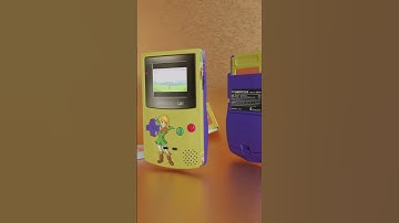 I made a Gameboy color playing Zelda oracle of seasons in #blender
