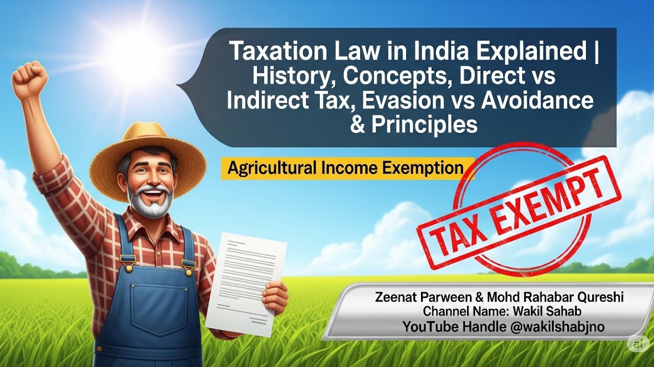 Taxation Law in India | History, Concepts, Types of Taxes, Evasion vs Avoidance & Principles 