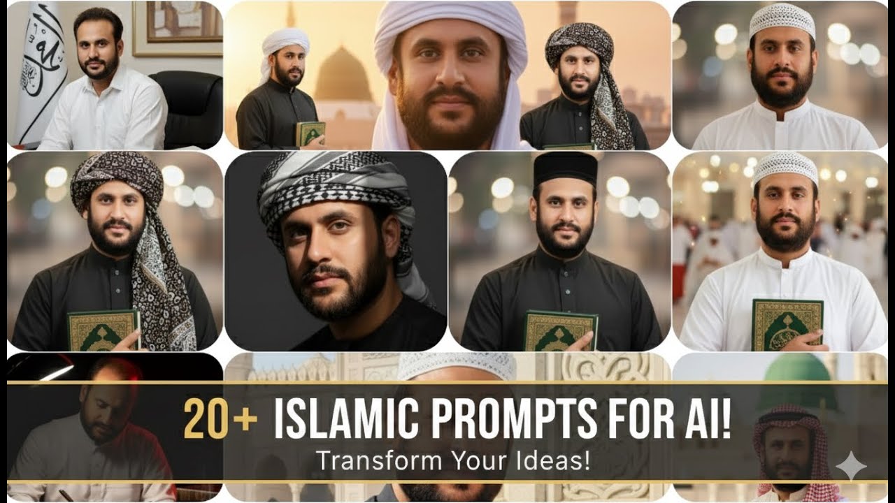 📸AI Islamic Photo Editing | Islamic prompts for Mans | Kaaba & Madina Profile Picture  
