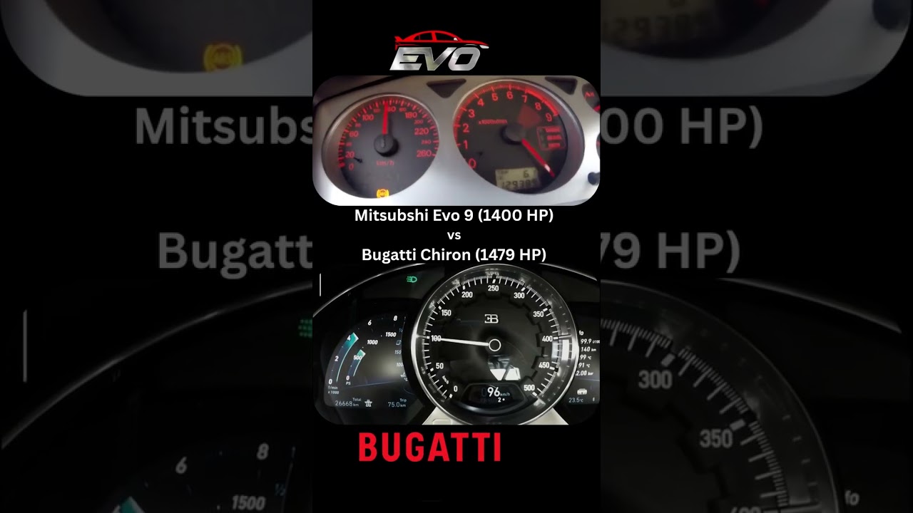 Mitsubishi Evo 9 vs Bugatti Chiron 