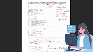 Correcting pseudocode question in Computer Science - Walkthrough 4