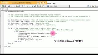 Create Index of Hyperlinked Sheet Names Index Hyperlinks Vba