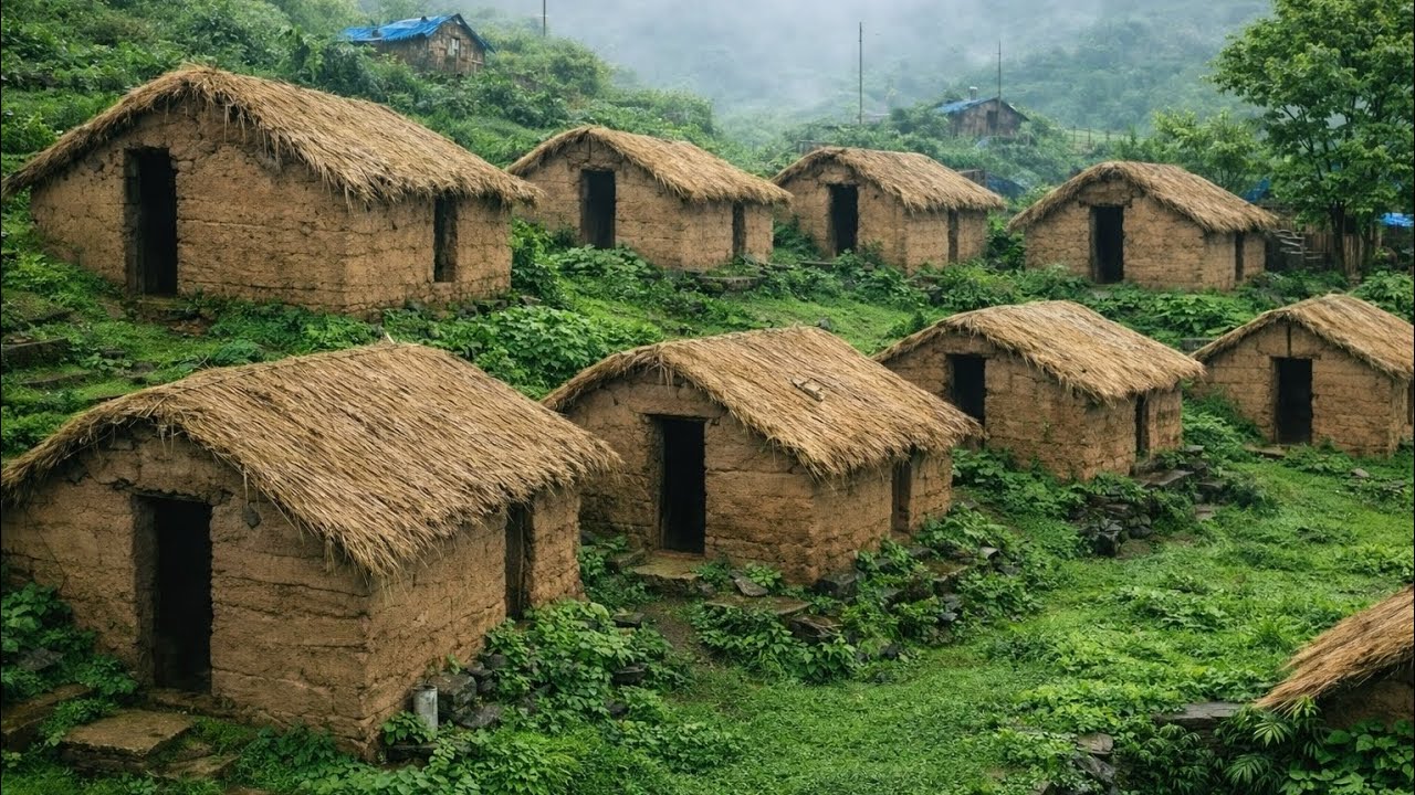 Must Beautiful Nepali Mountain Village life! Rainy Season Video Nepal