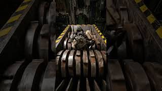 Engine vs Industrial Shredder  Satisfying Destruction in 4KOption What Happens When an Engine Meets