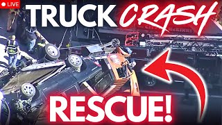 🔴 TRUCK CRASHES ON BRIDGE!! DRIVER TRAPPED!! RESCUE! TEXAS -LIVE