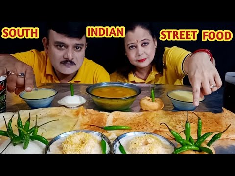 EATING SPICY🔥CHILLI🌶 MYSORE MASALA DOSA CHEESE ONION DOSA DAHI VADA IDLI SAMBAR 🇮🇳 STREET FOOD|#asmr