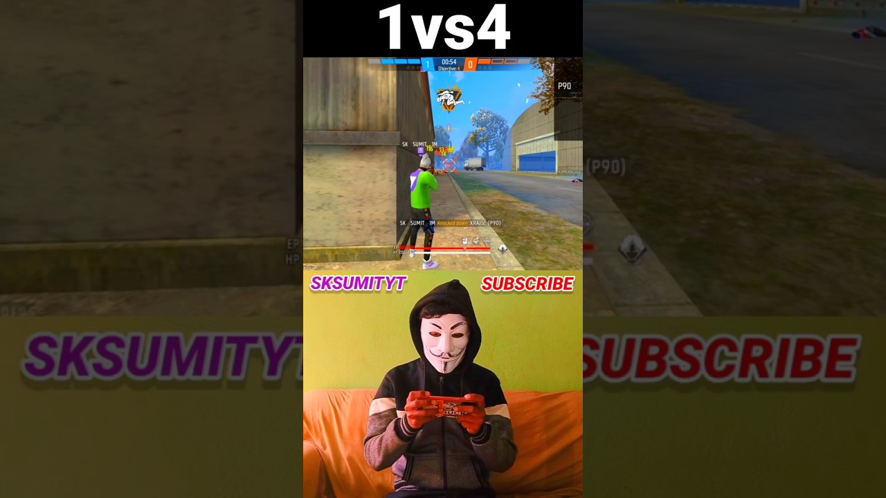 2 finger facecam gameplay 1vs4 wait for end 😱